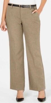 Charter Club Classic Fit Belted Trouser Tan Brown Size 20W Work Pants