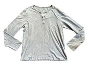 Club Monaco Gray Womens Medium Henley Long Sleeve Tee