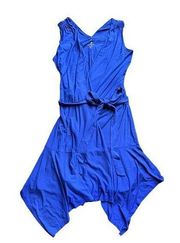 Athleta Sleeveless Windward Model Wrap Dress Royal Blue Size XS