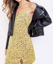 Yellow cheetah dress