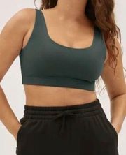 NEW Everlane The Perform Sports Bra  Dark Pine Green