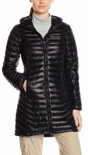 Marmot Women’s Sonya Quilted Puffer Long Black Down 700 Fill Jacket Large