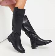 NEW ASOS black faux leather riding boots