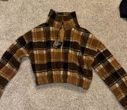 Plaid Cropped Quarter Zip