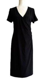 Soft Surroundings Dress Black Shapely Anywhere Short Sleeve Ruched Small