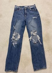 High Wasted Straight Buckle Jeans 