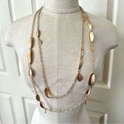 Chico’s gold tone Hera multi chain necklace NWT