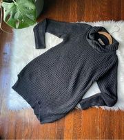 Philosophy Black Heather Cowl Neck Sweater Extra Long Size Extra Small