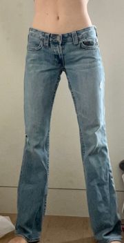 Vintage Low rise Jeans With Stitching