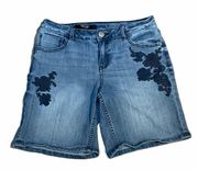 Simply Vera  Embroidered Denim Shorts