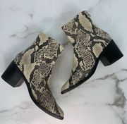 Treasure & Bond Snake Print Farrah Ankle Western Booties Boots 6.5