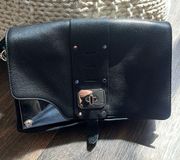 Versace Black Leather Stardust Shoulder Bag