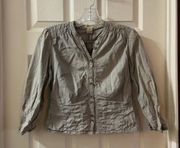 Anthropologie Elevenses Grey Button Crop Jacket size 2