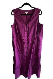 love linen sleeveless dress purple size XL