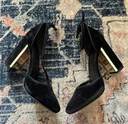 Black Heel With Gold Detail