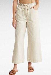 Kensie Cream Paperbag Wide Leg Jeans Size 6/28