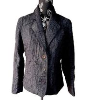 Chico’s Black Crinkle Blazer Size O (Small)