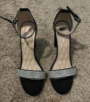 black sparkle heels