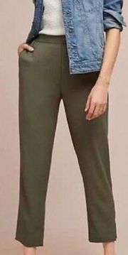 Anthropologie The Essential Pull On Trouser Pants in Moss Green Size Small