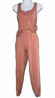 Womens  Orange Lounge Set Tank Top & Sweatpants size Small