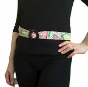 Pinwheel Pink Reversible Quilted Fabric Belt (Retired)