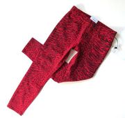 NWT Current/Elliott The Stiletto in Red Warped Leopard Crop Skinny Jeans 27