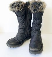 Spring Step Womens Alpi-Tex Vanish Faux Fur Trim Black Snow Boots Size 39 US 9