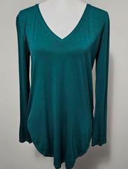 Emma's Closet Hunter Green Long Sleeve Modal Tee Size Small