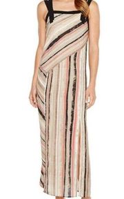 NIC+ZOE Striped Grassland Split Straps Maxi Dress