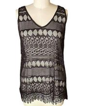 OCEAN PACIFIC OP Ladies Black Sheer Lace Swimsuit COVERUP Dress Women's Size L