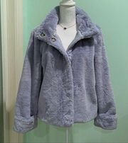 NWT Philosophy Periwinkle GORGEOUS Faux Fur Jacket M