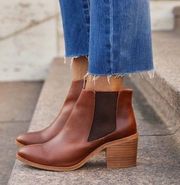 Anthropologie  Nisolo Brown Leather Ankle Chelsea Heel Boot Size 8 NWOT