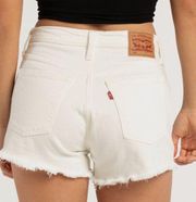 LEVIS 501 ORIGINAL DENIM JEAN SHORTS - WHITE