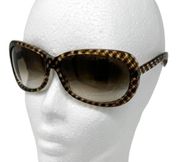 Bottega Veneta intrecciato check checkered sunglasses w/ case