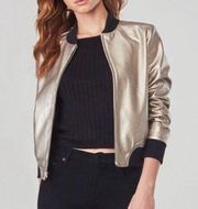 BB Dakota Gavin Gold Bomber Jacket Women’s Small