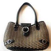 Basket Weave Sturdy Straw Handbag Shoulder Purse