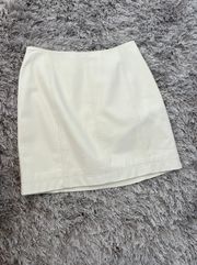 White Leather Zip Skirt