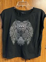 🔥5/20🔥 Reserved Rhinestone Owl Tee Sz S NWOT