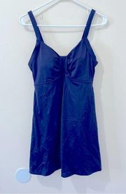 L.L. Bean Navy Blue Swimdress Swimsuit Size 12