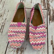 WOMEN SANDALS SEASONAL CLASSICS SLIP ON PINK CANVAS CHEVRON PRINT