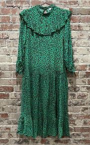 NEW TOPSHOP Leopard Animal Print Prairie Dress Size 4