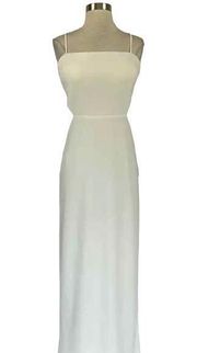 Women's Formal Dress by AQUA Size 8 White Crepe Cutout Sleeveless Evening Gown