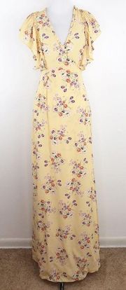 by TiMo primrose yellow floral wrap maxi dress