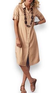 NWOT  Linen Blend Safari Shirt Dress