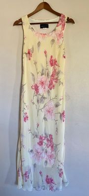 VINTAGE 90’s Yellow Floral Maxi Dress 