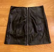 Forever 21 Black Leather Zip Mini Skirt