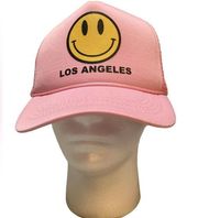 Trucker Hat - Smiley Face Los Angeles Hat Cap pink