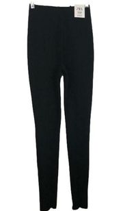 ZARA Nwt  Womens Leggings Solid Black Pull On Stretch Pants Hi Rise