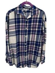 Old Navy  the boyfriend shirt flannel plaid S small EUC soft