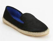 Jeffrey Campbell Abide Size 9 Espadrille Loafer Flats Black Calf hair